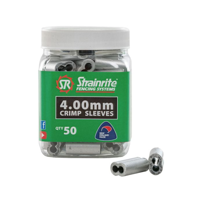 Strainrite Crimp Sleeves-3.55mm to 4mm fencing wire x 50