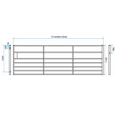 Ashbourne 7 Rail Metal Field Gate with 19mm Gate Eyes