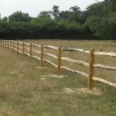 Cleft Chestnut rail/Sawn UC4 Morticed Posts