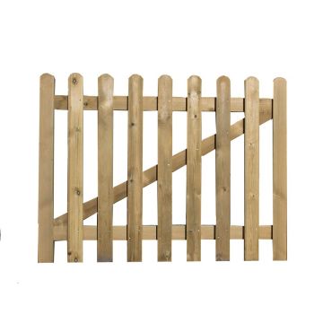 Round Top Pale Wooden Gate 1.2m x 1.2m