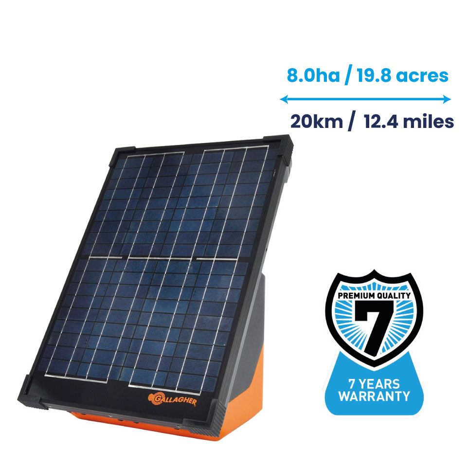 Gallagher S200 Solar Fence Energiser incl. 2 batteries (2x12V)