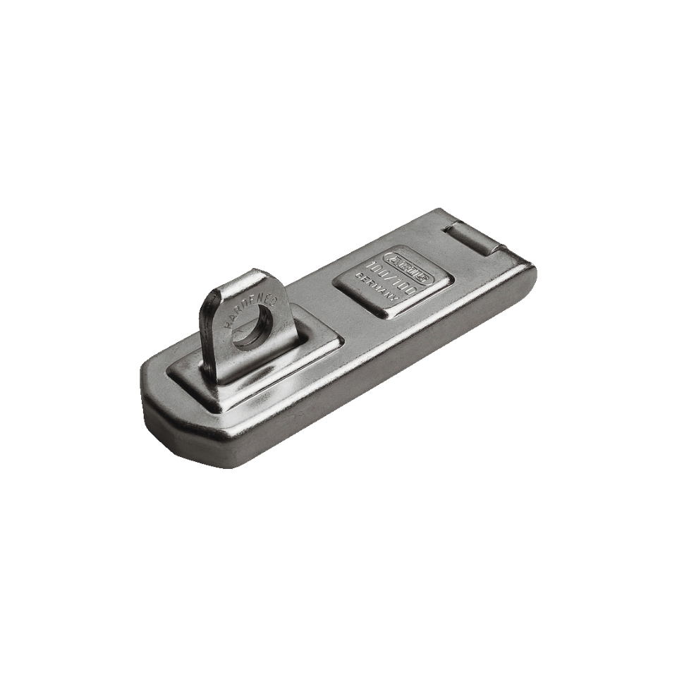 ABUS 100/100 - Hasp &amp; Staple Carded 100mm c/w Fixings