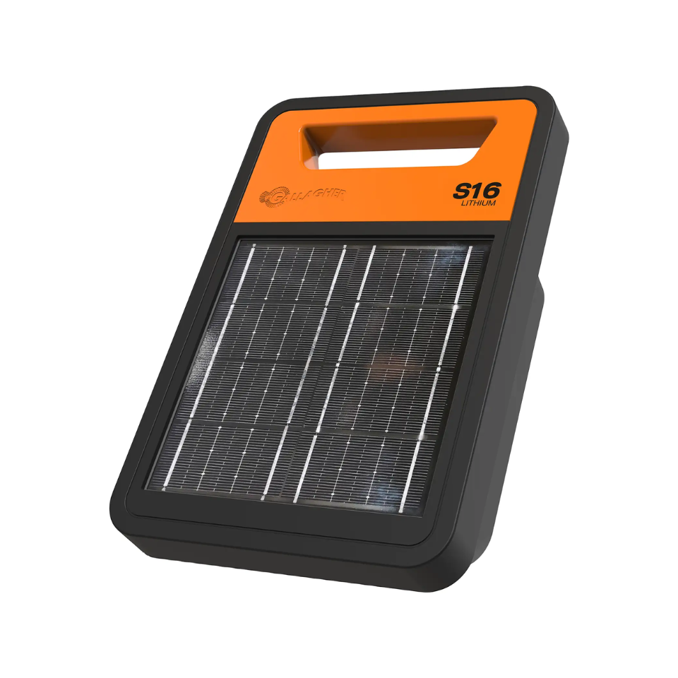 Gallagher Lithium Solar Energiser S16 inc Battery - 0.16j 