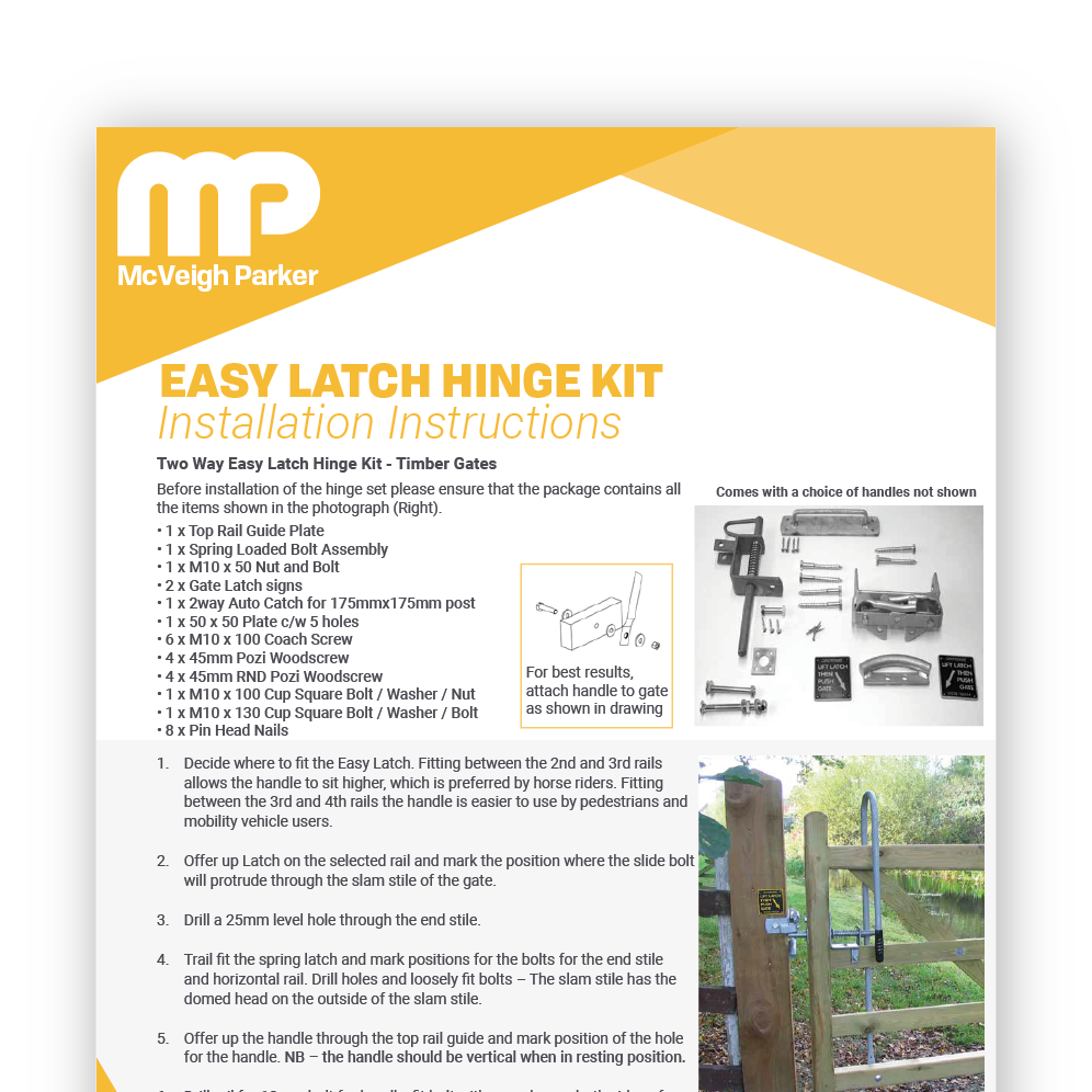 Easy Latch 2 Way Installation Instructions