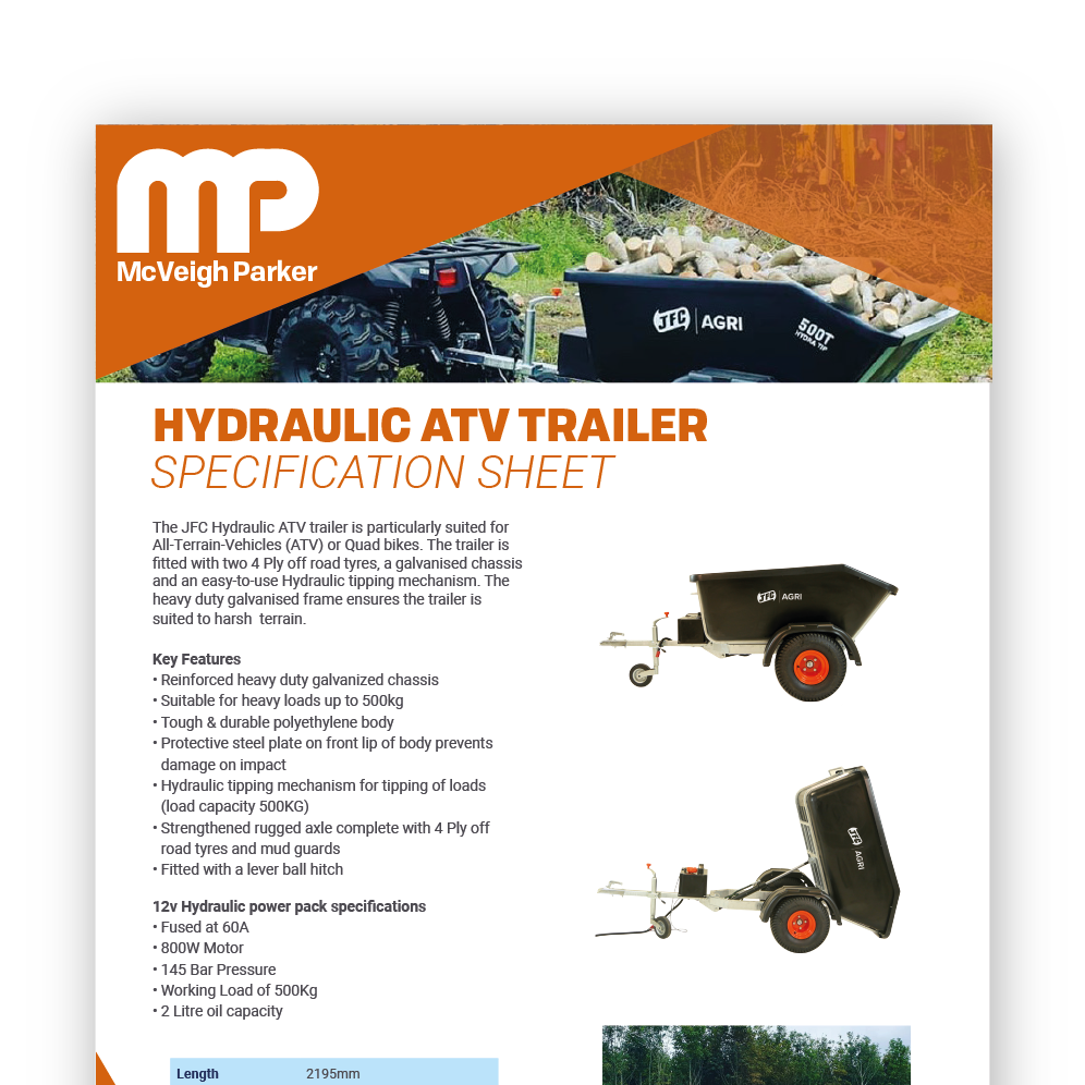 Hydraulic ATV Tipping Trailer