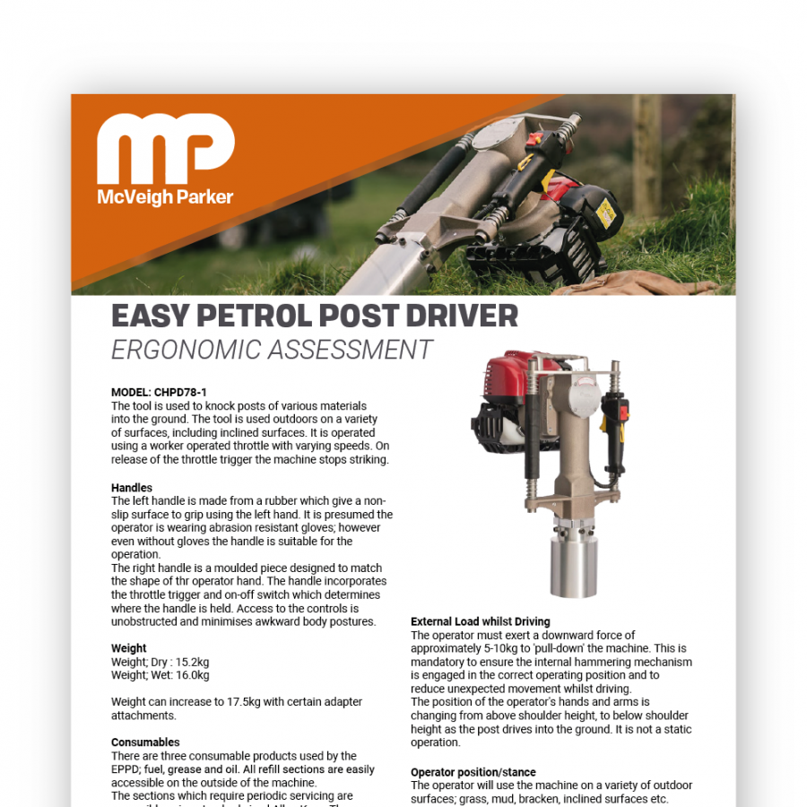 Easy Petrol Post Driver Ergonomic Assessment
